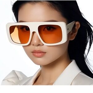 Oversized Square Sunglasses‎ Women Fashion Trendy Bold Frame Beach Street Wear
